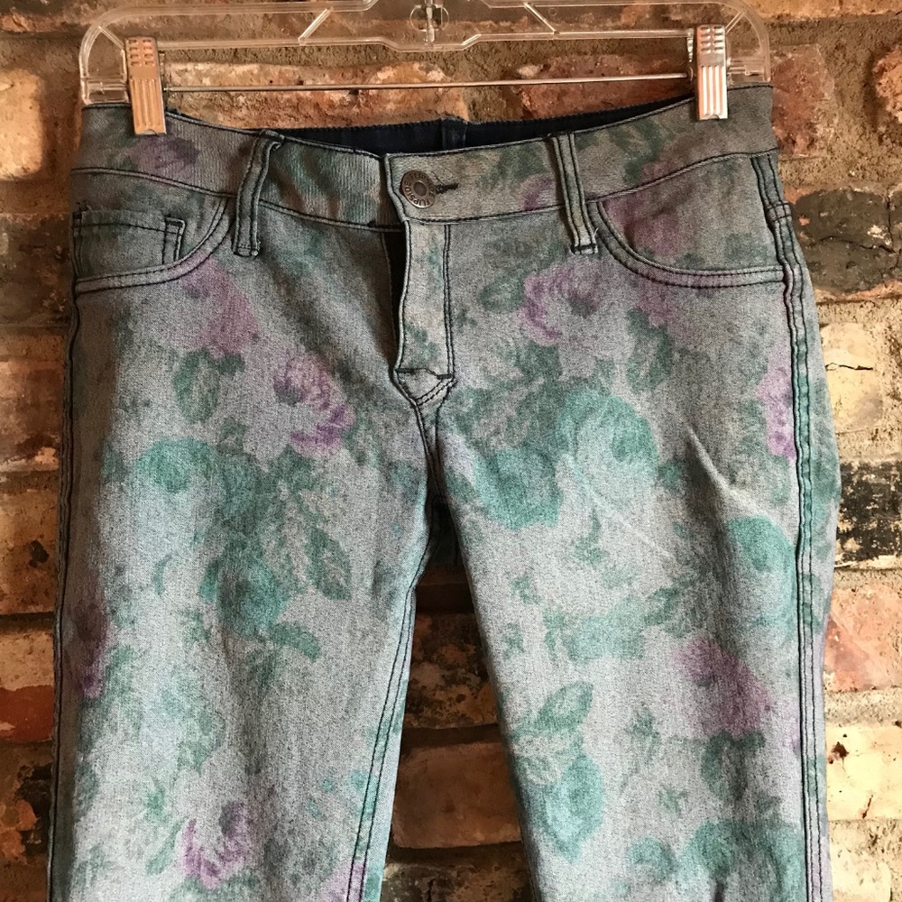 reversible jeans floral print skinny jeans jegging